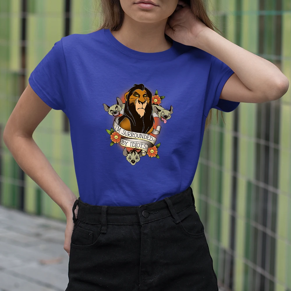 

Women T-shirts Summer New Products Kawaii Dropship Four Seasons Top Comfortable Fashion Outdoor T Shirts Female Lion King Print