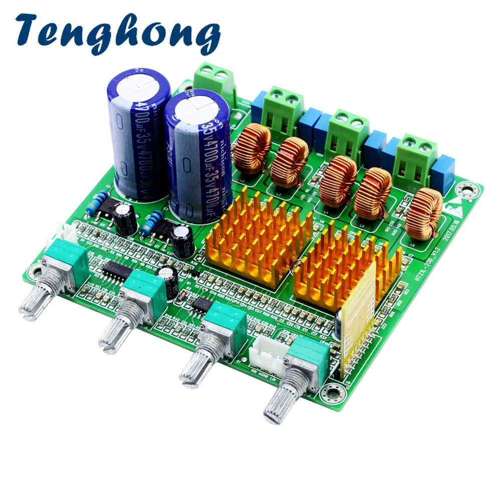 Плата усилителя сабвуфера Tenghong TPA3116D2 3 канала высокая мощность Bluetooth 4 2 плата Hi Fi