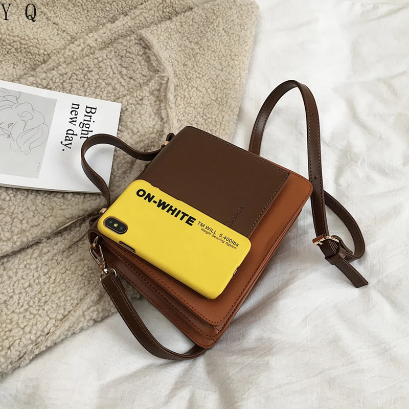 

Burminsa Korean Style Small Women Handbags Trapezoidal Design Female Shoulder Bags High Quality PU Crossbody Bags Autumn 2021