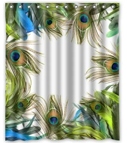 Уникальный дизайн декоративная душевая занавеска с павлиньими перьями