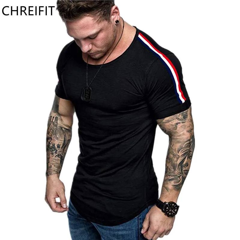

CHREIFIT 2021 Summer Europe And America T-Shirt Funny Tops Tees Men's Clothing O-Neck Short Sleeve Black T-Shirts For Male Style