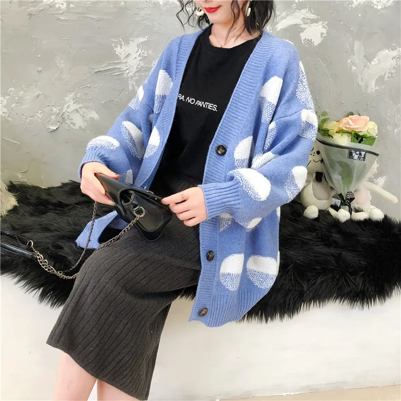 Осенне зимний женский свитер 2019 Новая мода длинный рукав пуговицы v образный