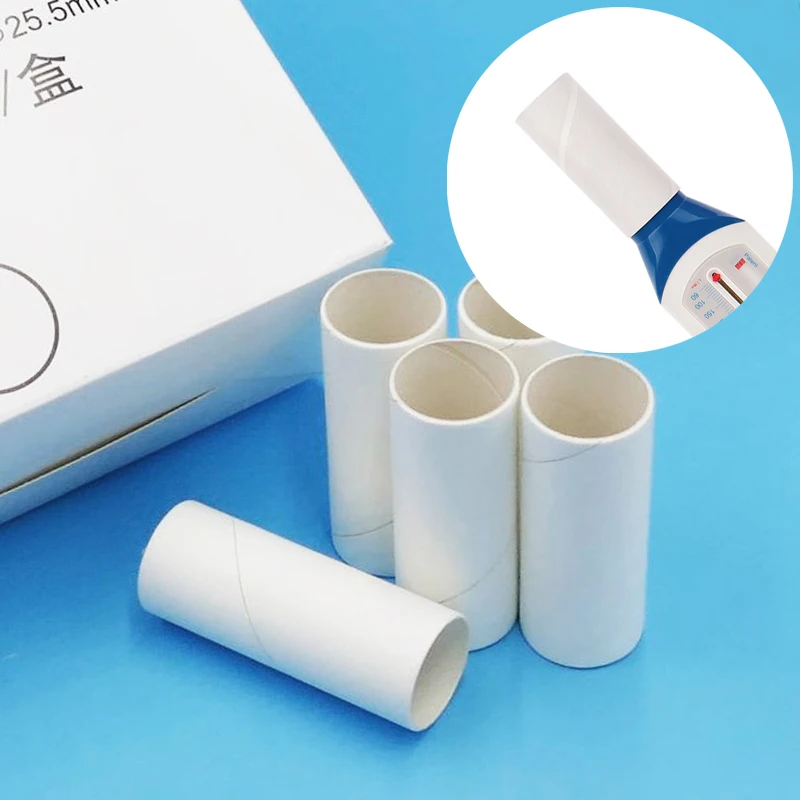 100PCS Disposable Paper Mouth Pieces Vital Capacity Blower for Lung Peak Flow Meter Pulmonary Function Detector Spirometer