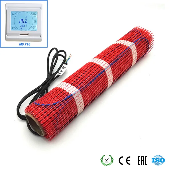 With M9.716 Minco Heat 20 м x 50 см электрическая напольная плитка с подогревом, Wi-Fi термостат для подогрева пола теплая подстилка - Цвет: With M9.716