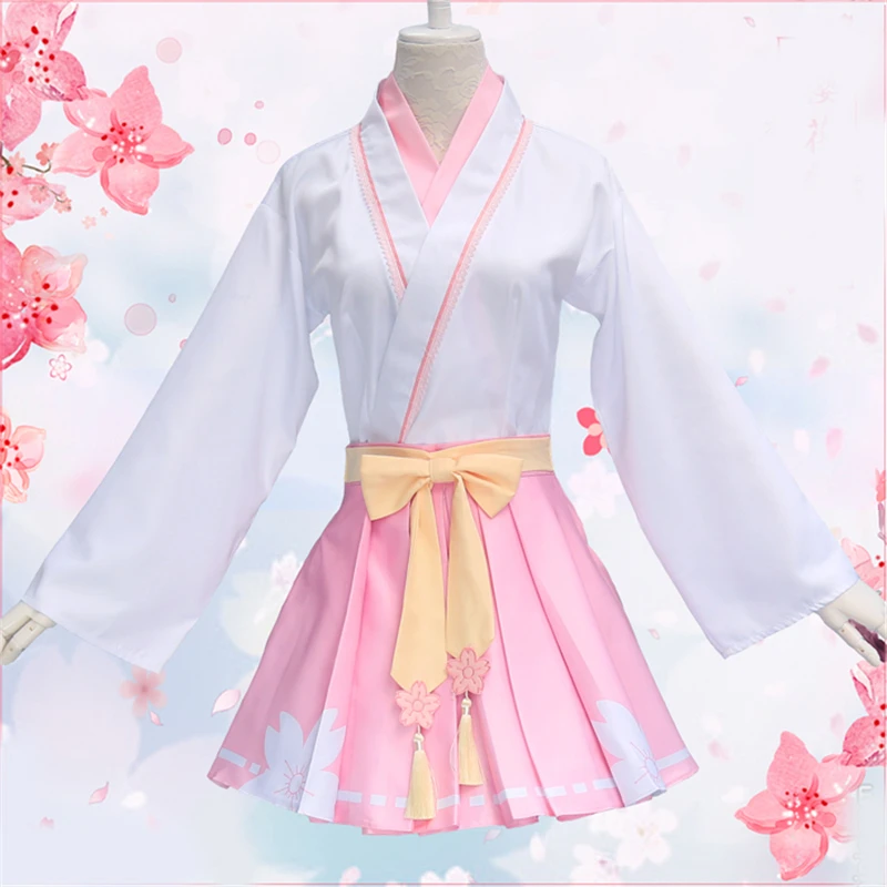 Костюм для косплея сакуры из японского аниме кимоно хаори пальто топы и юбка