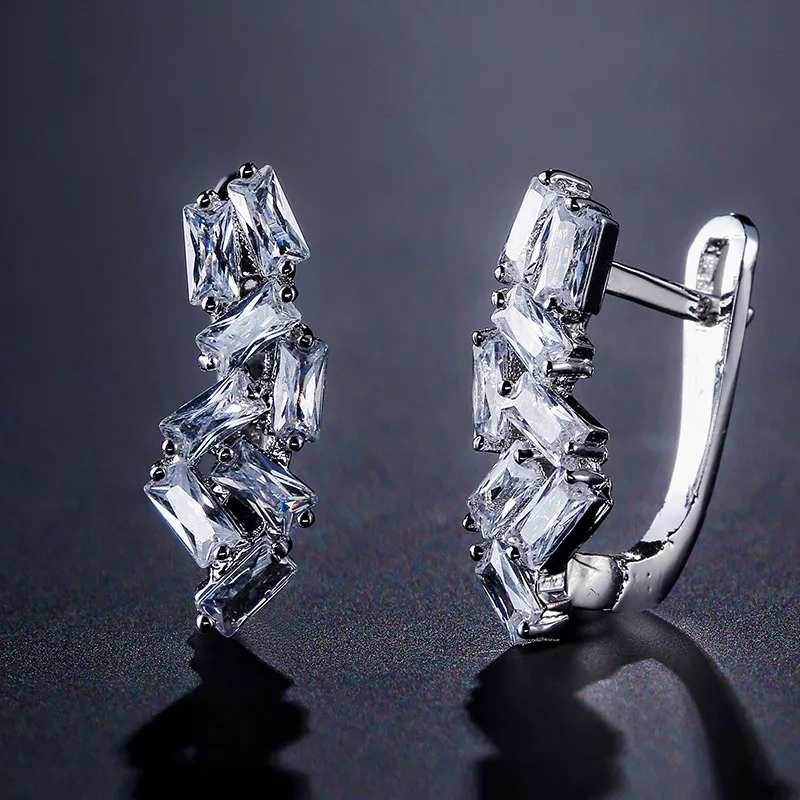 UILZ новые прелестные серьги для женщин Блестящий кубический циркон нежные Модные