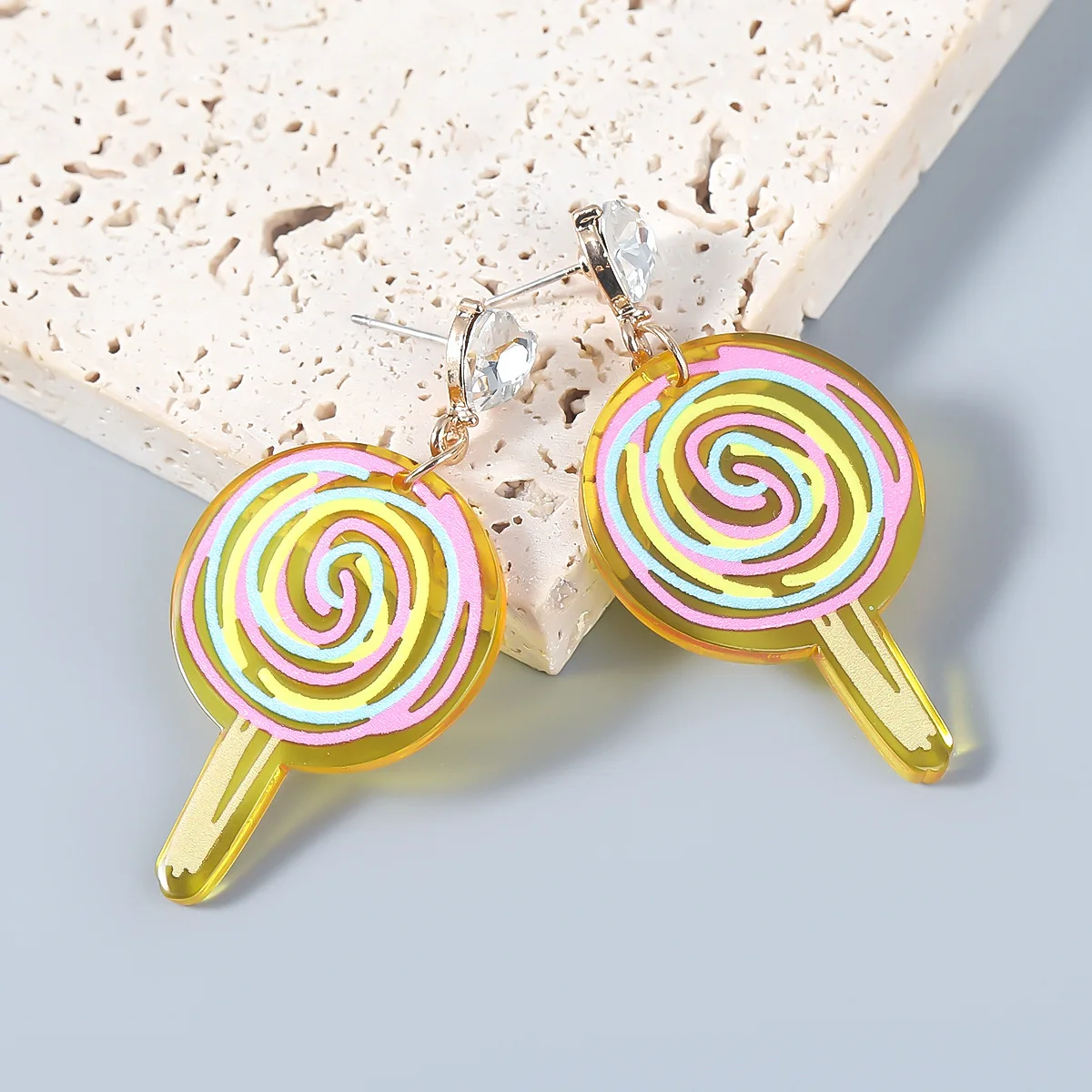 

Fashion Metal Resin Lollipop Earrings Female Cute Popular Dangle Earrings Party Accessories