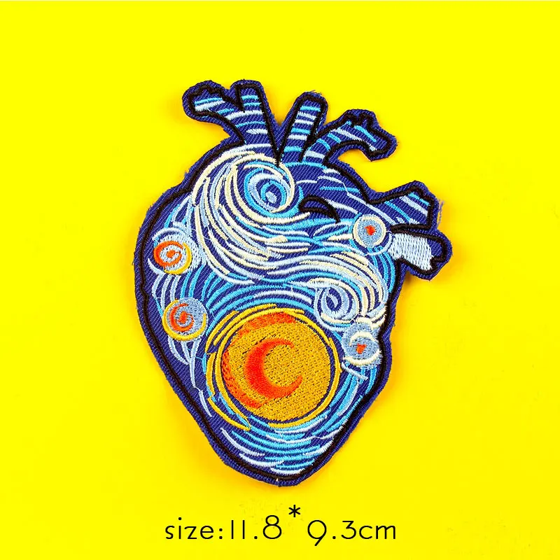 Нашивка с рисунком Ван Гога патч сердцем вышитые патчи для одежды половые КИТ
