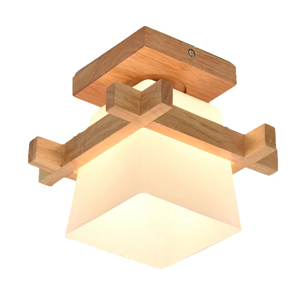 

Japanese Style Wooden Wall Light Ceiling Lamp Modern Wall Lamp Home Decor for Bedroom Living Room (Single Lamp Head, Without Bul