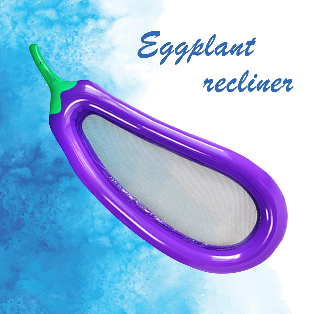 

PVC Floating Row Swimming Pool Inflatable Foldable Summer Beach Watersports Toys with Net Eggplant Water Float Bed Lounger Chair