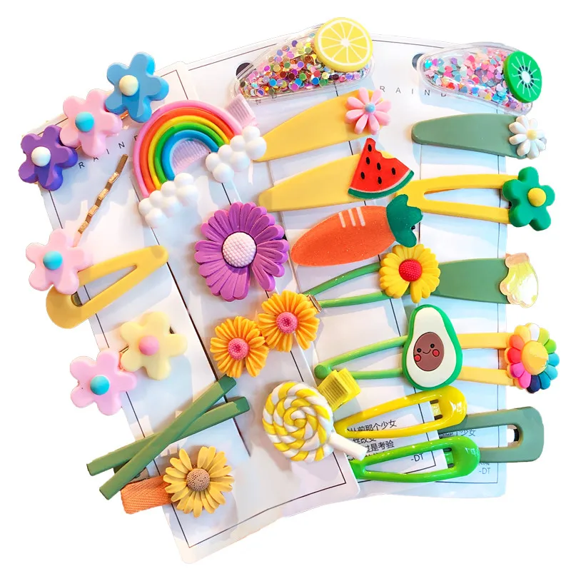 

1 Set Children Cute Cartoon Flower Fruit Rubber Bands Hairpins Girls Lovely Gift Hair Clips Kids Hair Bands Hair Accessories