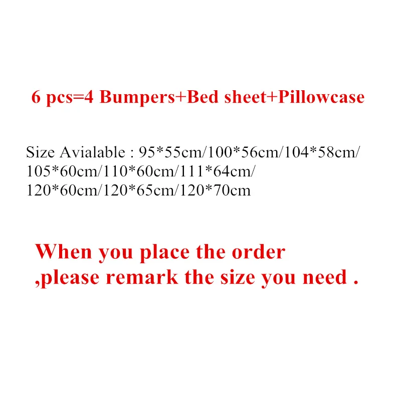 

Whashable Kids Bed Protector Bumpers Baby Bedding Sets Newborns Crib Bedding Set Infant Cot Accessori Sheet Pillowcase 6Pcs/Set