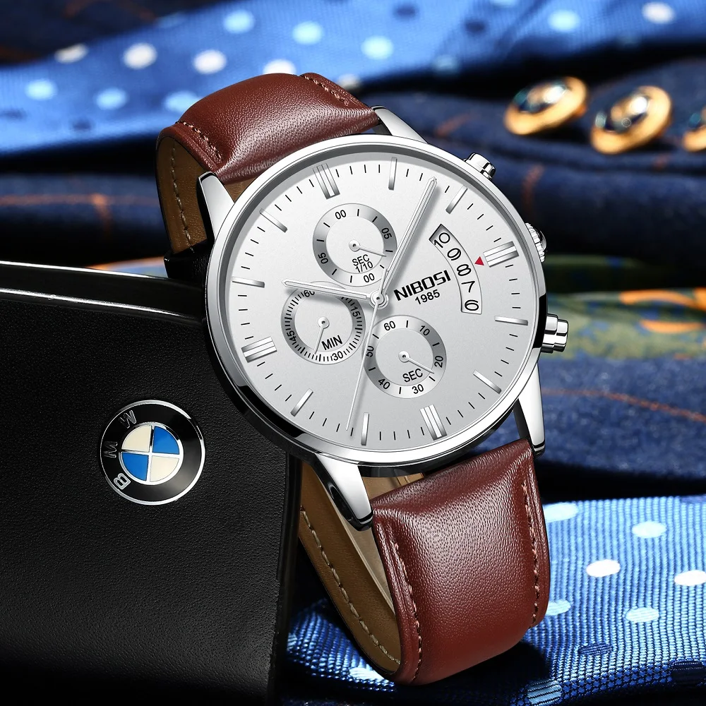 NIBOSI Relogio Masculino Luxury Men Watches Top Brand Men's Quartz Clock Waterproof Sports Chronograph Wristwatches Montre Homme