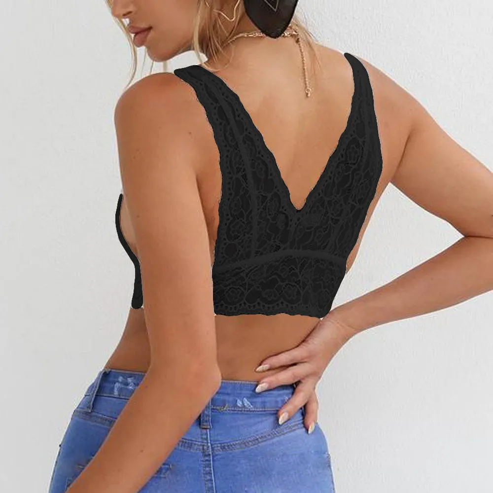 

1PC Porno Slim Deep V Plus Size Women Sexy Bra Lace Embroidery Push Up Hot Erotic Lingerie Underwear Crop Bra Top Sleepwear
