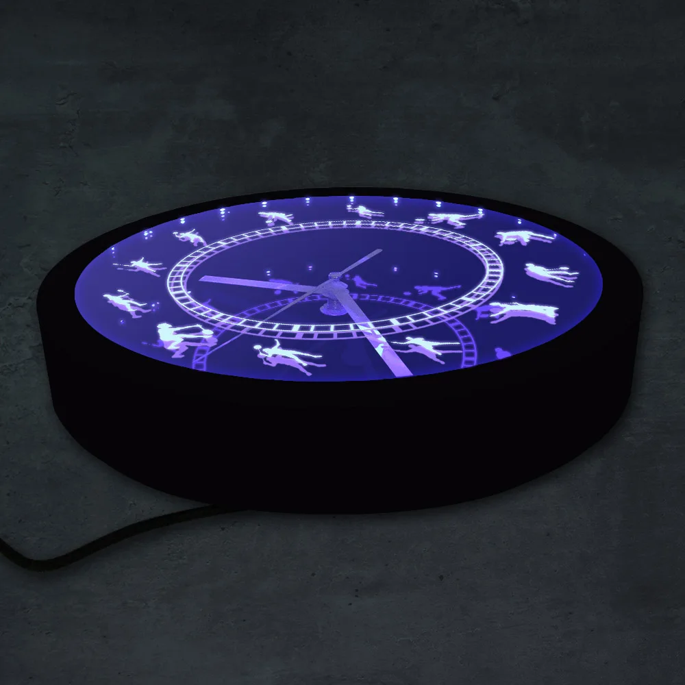 Силуэты для игры в бадминтон светодиодное освещение неоновые Настенные часы