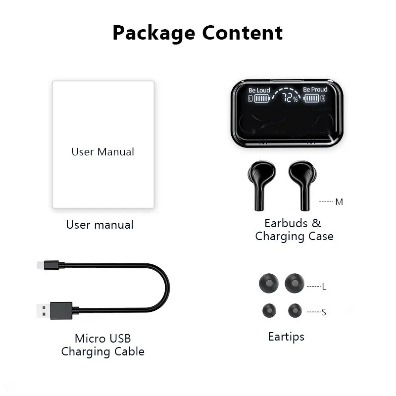 

Bluetooth Earphone Sport with Mic Handsfree Gaming for Gamer Wireless Earphones 3D Stereo Waterproof in Ear