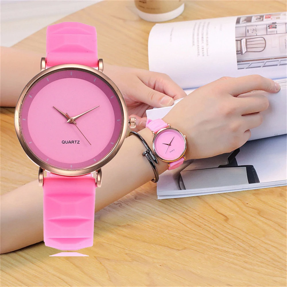 Vansvar модные часы карамельных цветов женские на силиконовом ремешке повседневные