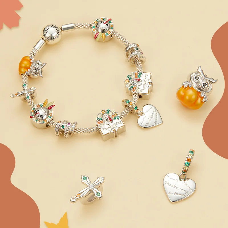 

Шармы-подвески WOSTU из серебра 925 пробы, с крестом в форме сердца, CTC339