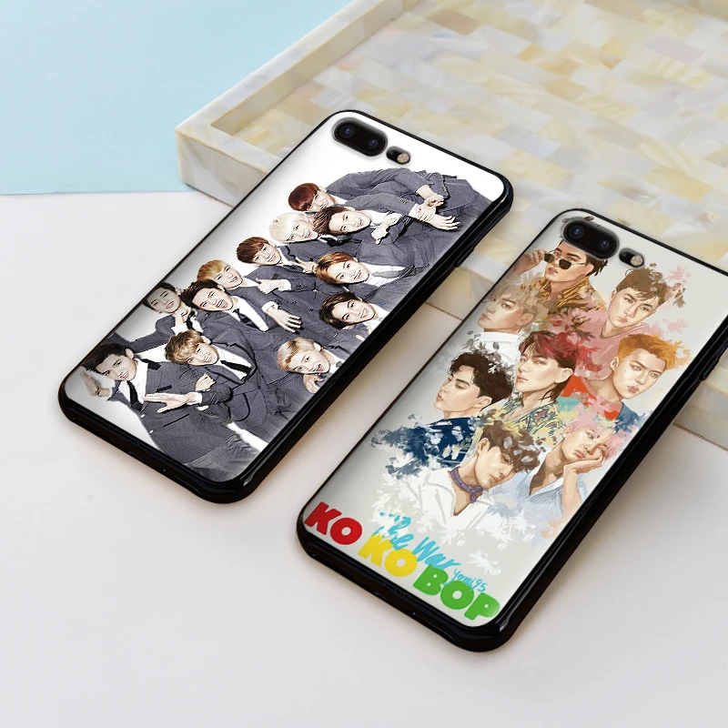 Мальчик группа EXO мягкий TPU чехол для Apple IPhone X XR XS Макс 5 5S 5C SE 6 S 7 8 Plus ipod touch