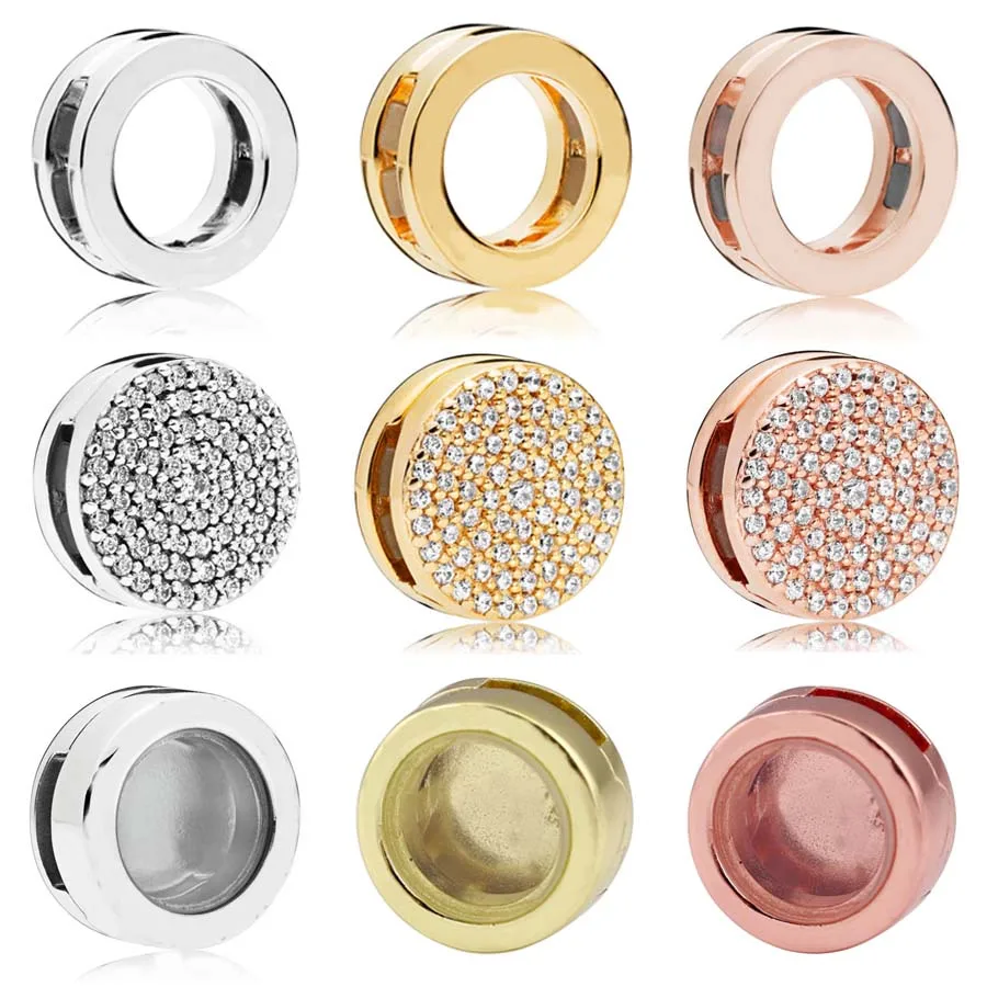 

Dazzling Elegance Smooth Reflexions Logo Locket Reflexions Clip Charm Fit Europe Bracelet 925 Sterling Silver Bead Diy Jewelry
