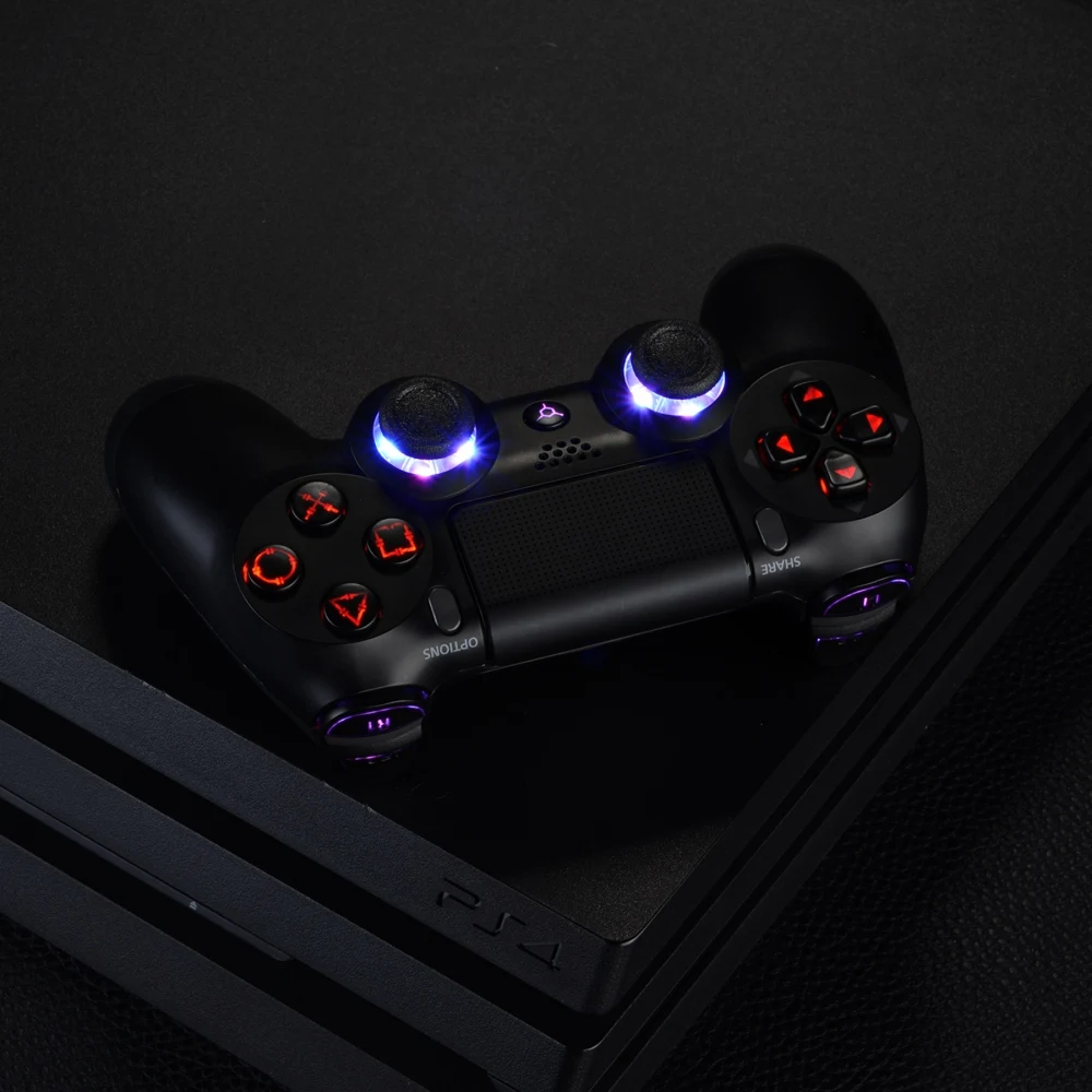 Многоцветная светящаяся палочка с классическими символами D-pad L1 R1 R2 L2 домашняя лицевая Кнопка DTFS светодиодный комплект для контроллера PS4 CUH-ZCT2