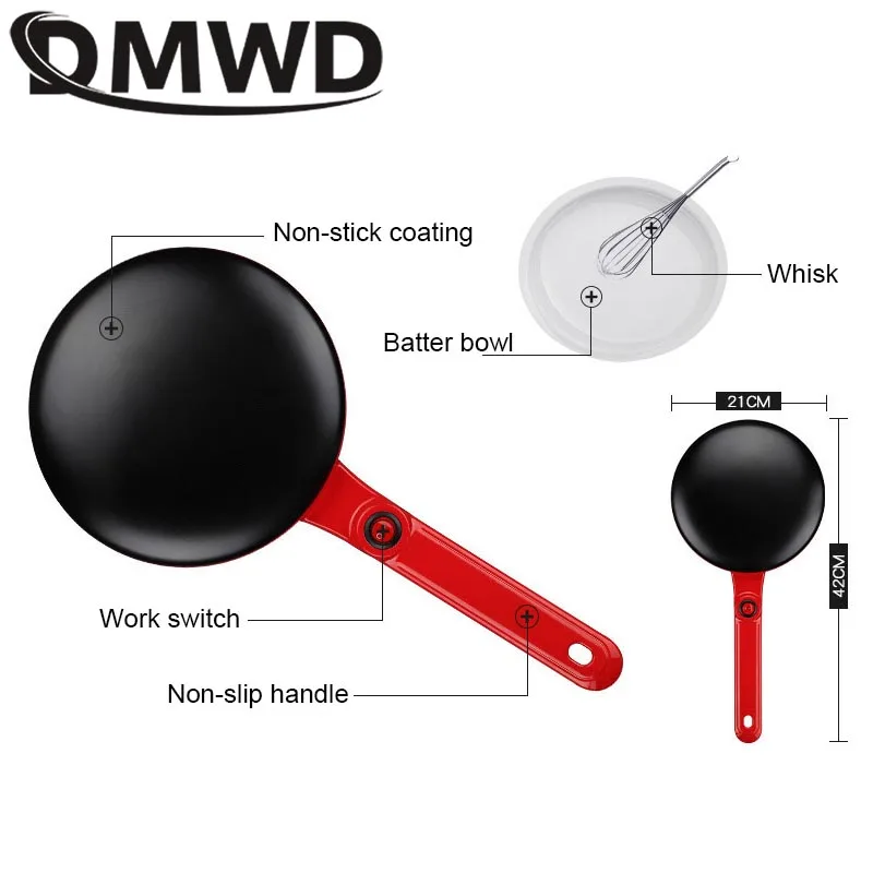 DMWD электрическая машина для приготовления Блинов пиццы мини антипригарная