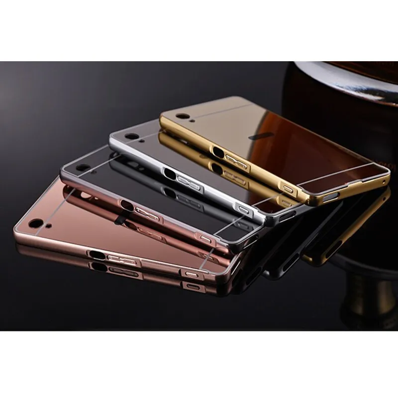 Роскошный металлический чехол для coque sony Xperia Z2 Z3 Z1 Z4 Z5 X Compact XZ XZ1 XZ2 ULTRA XA1 PLUS алюминиевая рамка зеркальный чехол для телефона