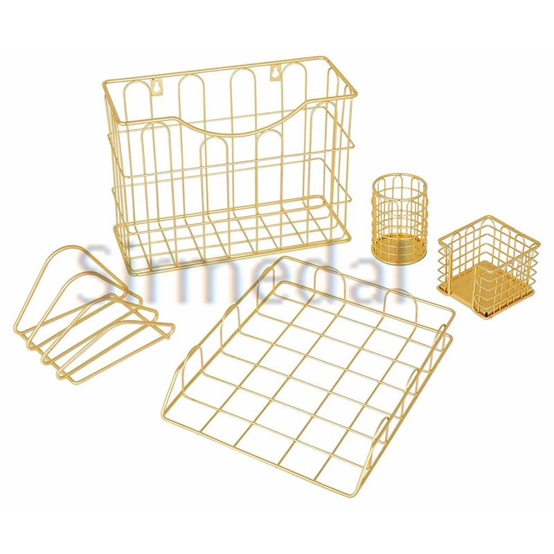 Настольный органайзер набор из 5 предметов держатель для карандашей с золотыми