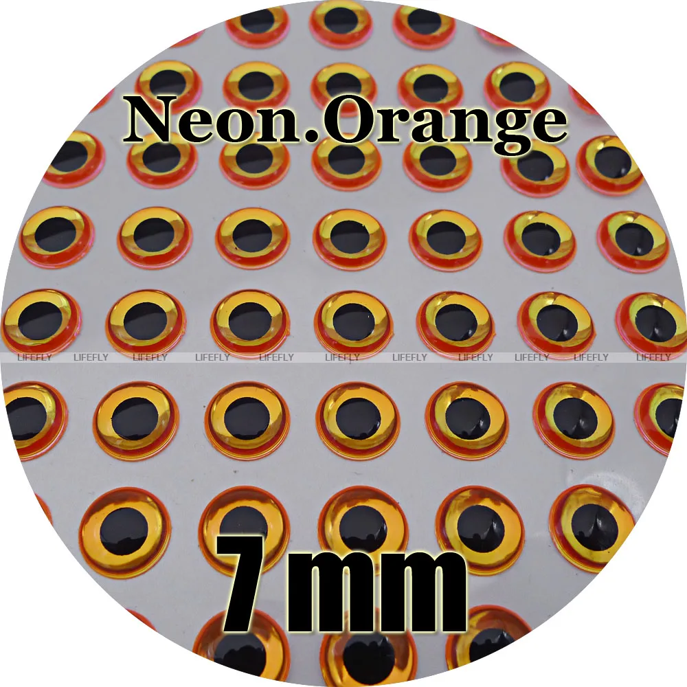 7 мм 3D флуоресцентный неоновый оранжевый (черный зрачок)/Оптовая Продажа 450 мягкая