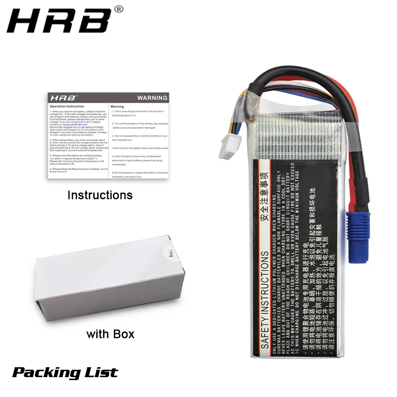аккумулятор hrb lipo 2s 3s 4s 5s 6s 1300mah 1500mah 1800mah 2200mah 2600mah ec3 74 v 111 v 14