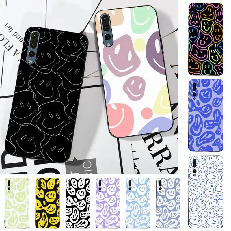 

Cute Funny Trippy Smiley Face Phone Case for Huawei P30 40 20 10 8 9 lite pro plus Psmart2019