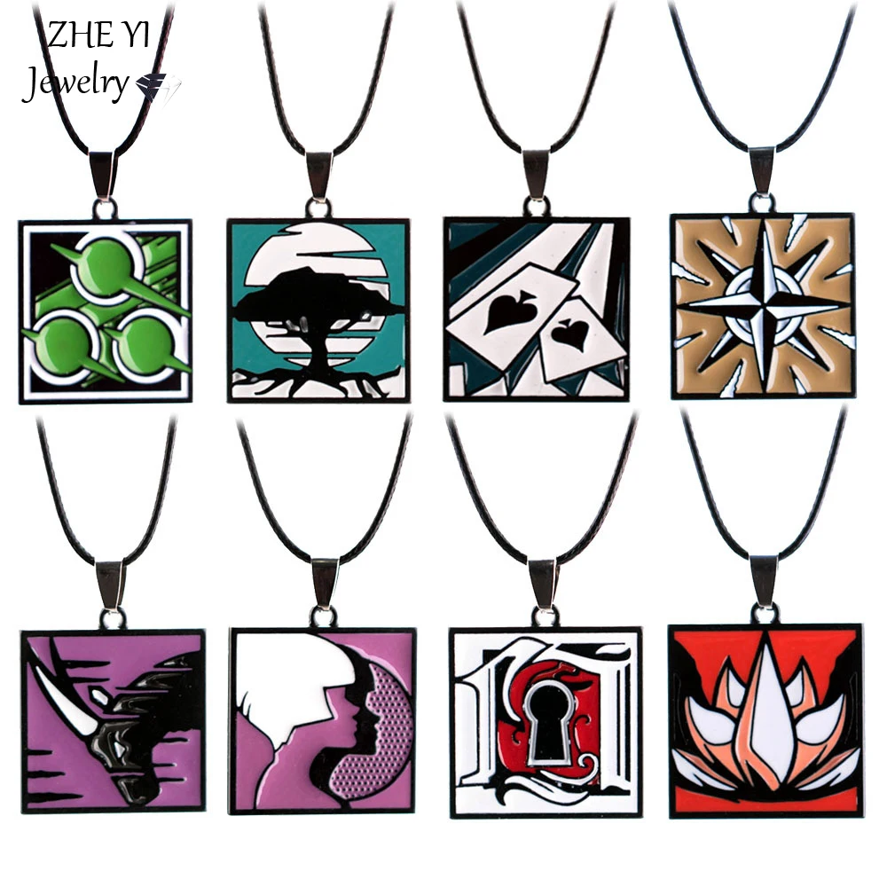 

Game Rainbow Six 6 Siege Necklace for Men Women ACR Echo MELUSI ORYX ZERO NAMAD ARUNI Pendant Necklaces Porte Clef Jewelry Gifts