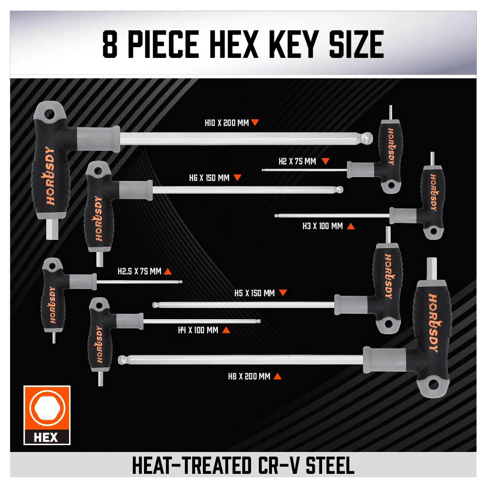 HORUSDY набор из 16 предметов Т-образная ручка дюймовый стандарт Torx для шлица