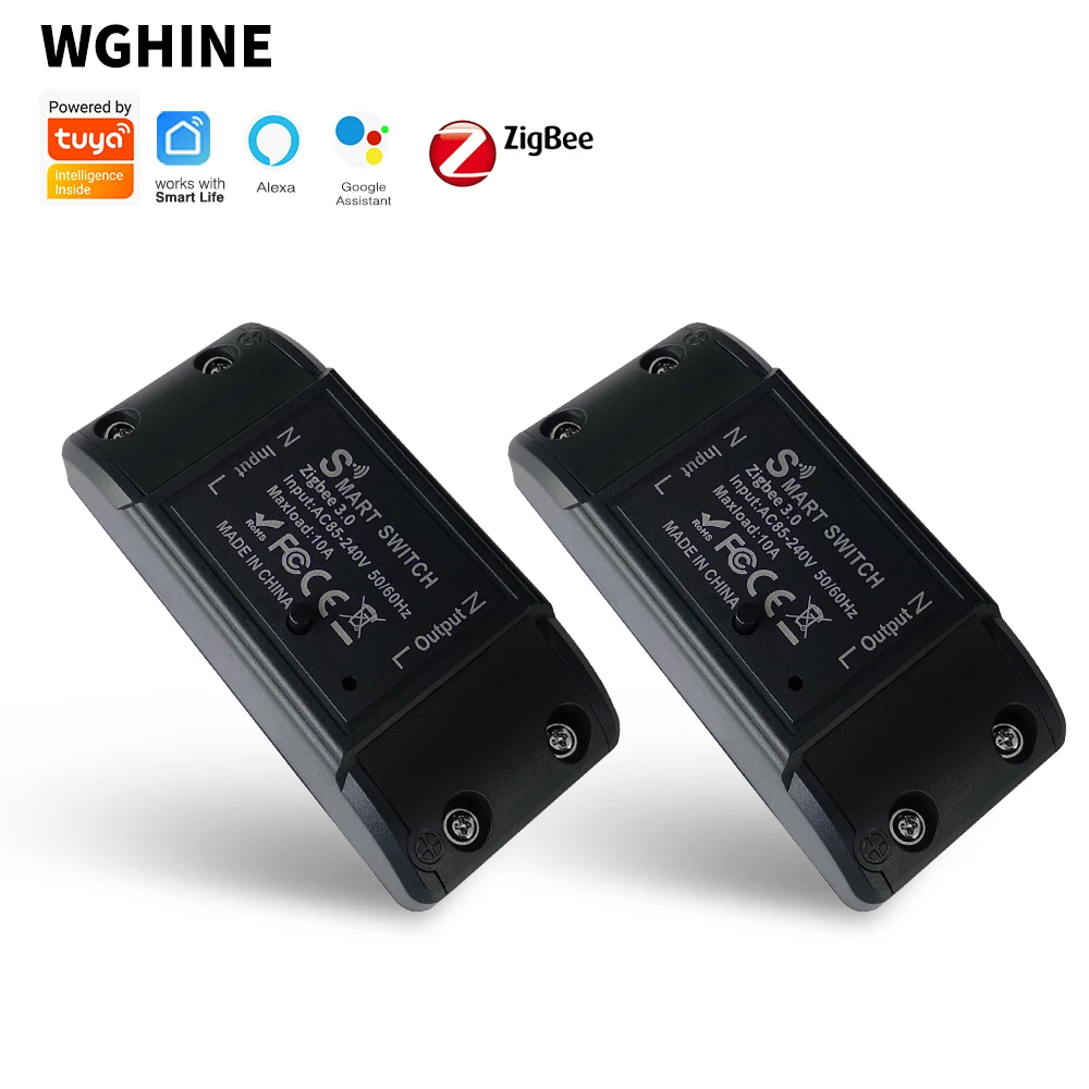 

Tuya Zigbee Smart Switch 10A MINI Relay Module Smart Life app Wireless remote control light switch Alexa timer zigbee switch