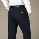2021 новые осенние мужские повседневные брюки высокая эластичная ткань Стройный резки кармане брюк значок размера плюс 46 мужская одежда