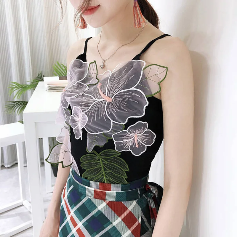 Майка женская летняя с лепестками лотоса повседневный укороченный топ пикантная