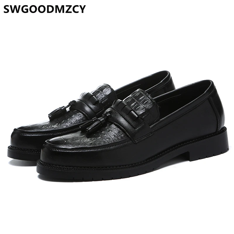 

Crocodile Shoes Men Classic Italian Brand Business Shoes Men Office Loafers Elegant Men Shoes Formal Leather Sepatu Slip On Pria