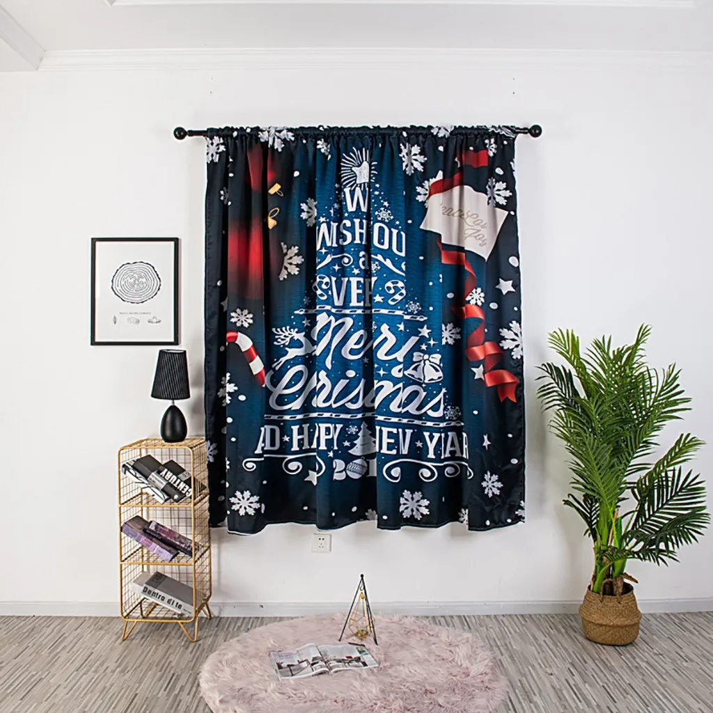 Рождественский занавес тюль для обработки окон Тюль с драпировкой подзор 1