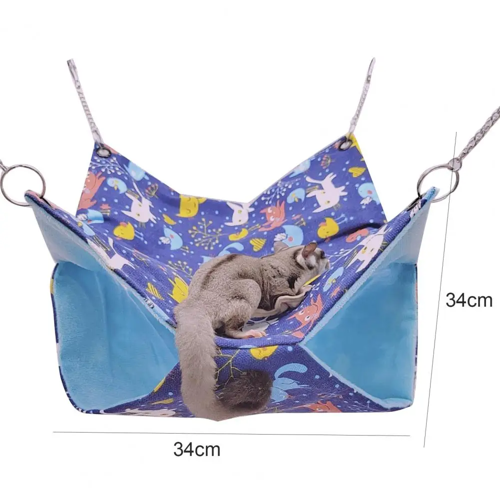 

Pet Hamster Warm Double Layer Hanging Hammock Soft Nest House Cage Sleeping Bed Canvas Material Multi Color Cat Hanging Hammock
