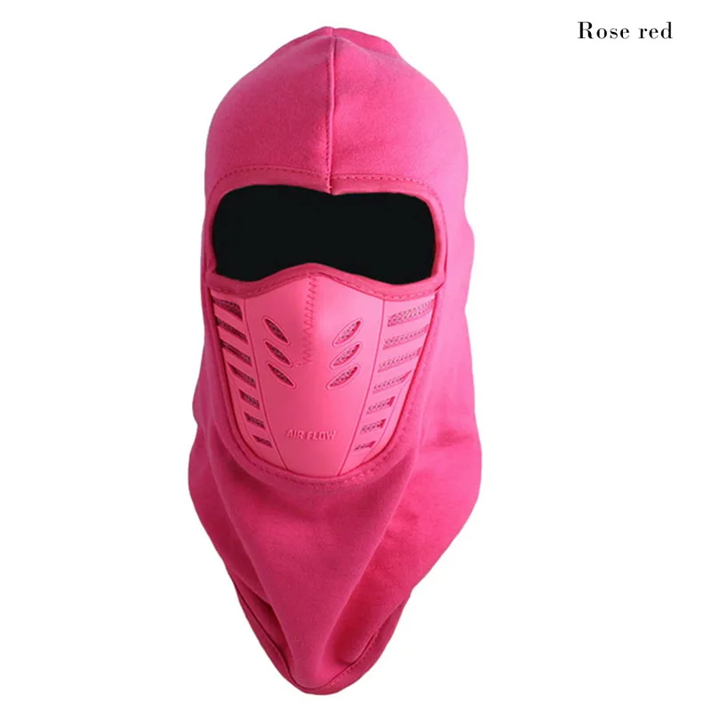 rose red Мужская лыжная маска, женская теплая шапка, зимняя флисовая ветрозащитная Лыжная маска, фантастическая бархатная шапка, маска для ушей, лыжная маска, камуфляжная - Цвет: rose red