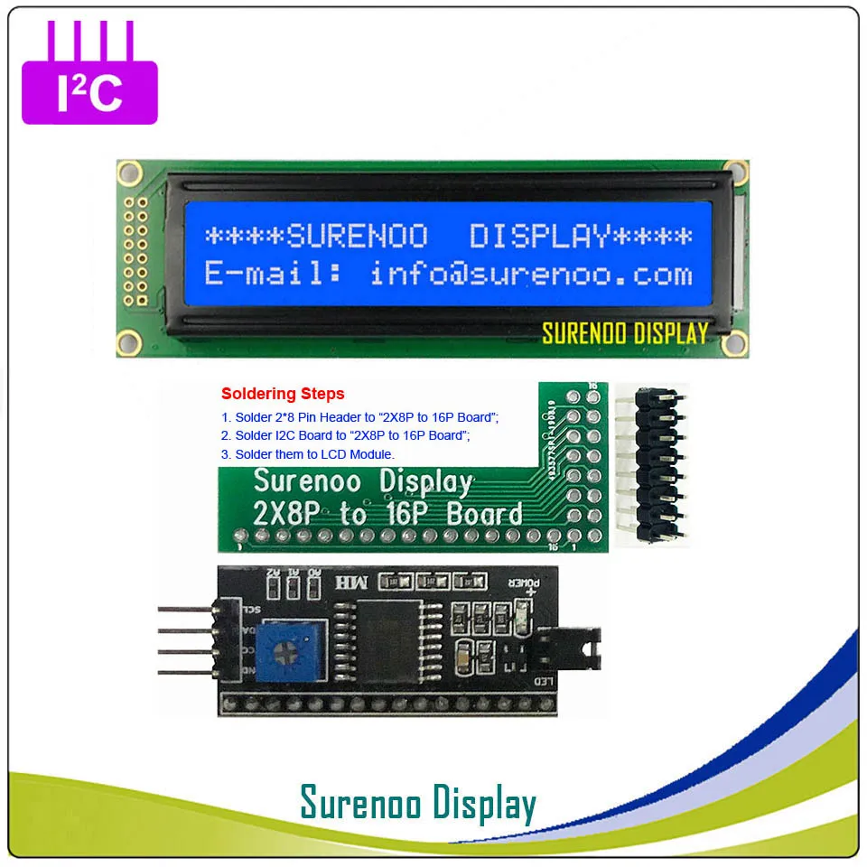 Серийный IIC/igc/TWI 2402 242 24*2 символьный ЖК-модуль дисплей Панель желтый зеленый синий с подсветкой для Arduino - Цвет: B Spare Parts