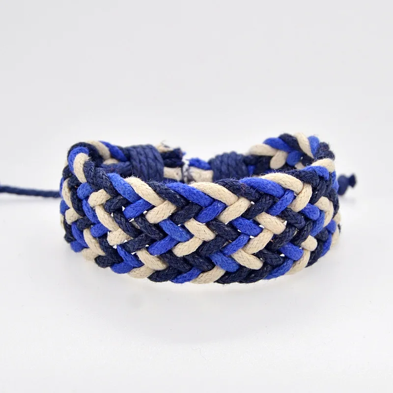 Браслет ручной работы из хлопка с тесьмой популярные плетеные разноцветные