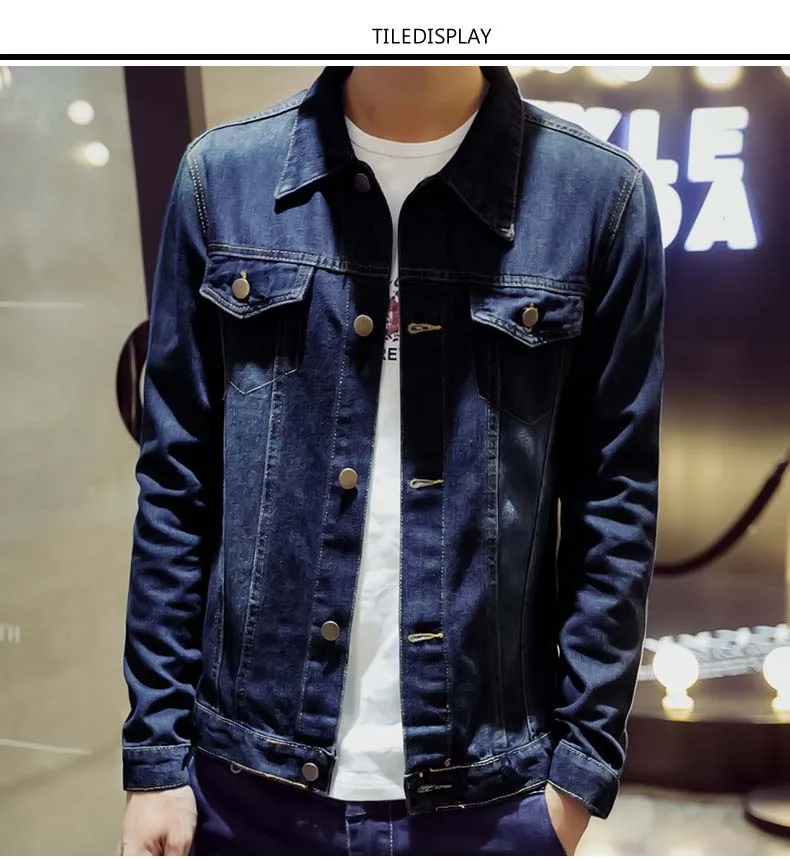 Wholesale 2021 Spring Autumn hip hop Men\'s teenagers Denim Jacket Korean Casual Youth Slim streetwear Thin Top | Мужская одежда
