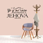 Виниловые наклейки на стену с надписью на испанском, христианском, семейном, иосью 24:15, Библейские стихи, наклейки на стену ov451