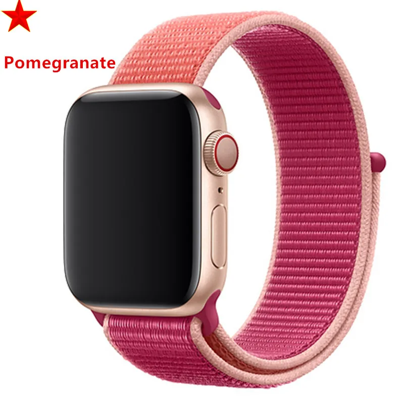 Pomegranate Ремешок для часов 42 мм/38 мм 44 мм/40 мм - Цвет ремешка: Pomegranate