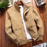 mens jacket autumn and winter new mens fashion jacket youth stand up cotton top large size loose casual mens wear