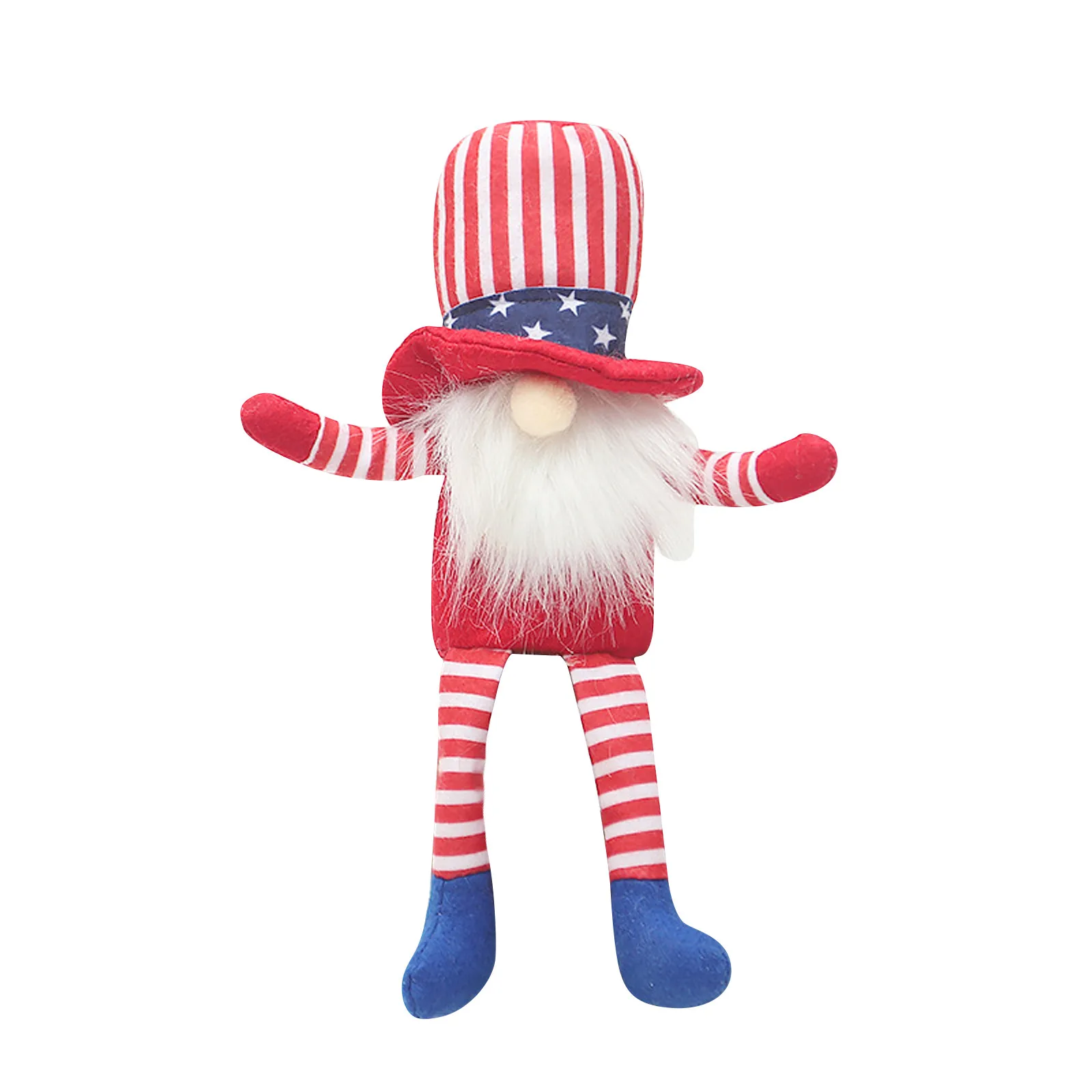 

Gnome Dwarf Doll Ornaments American Independence Day Gnome Plush Figurine Handmade Home Patriotic Decorations Lucky Topper Doll