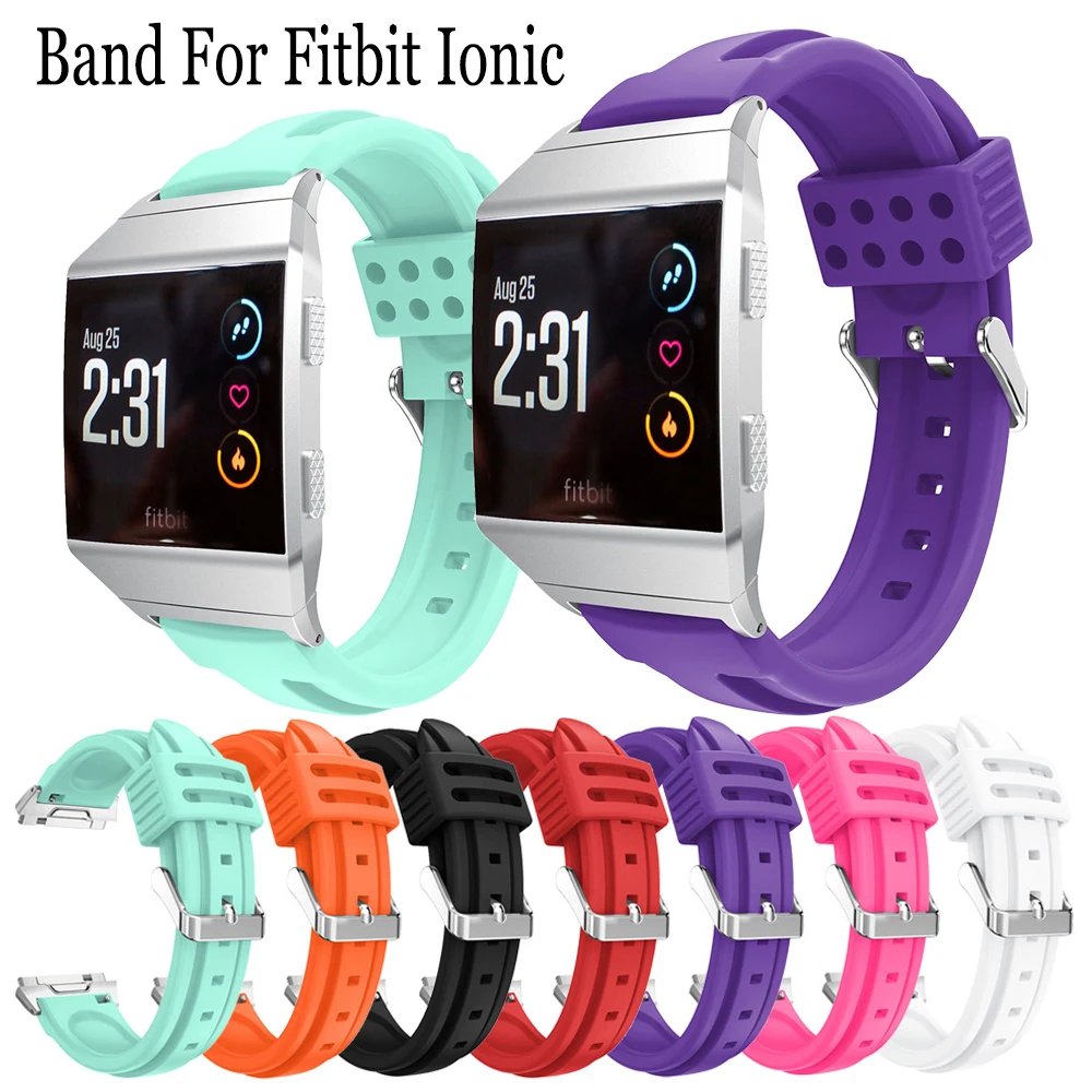 Silicone Elegant Watchband Wrist Strap Compatible For Fitbit Ionic Smart Sport Watch Strap Bracelet Replacement Wristband Band