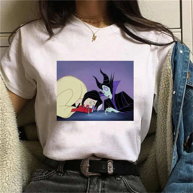 Женская футболка в стиле принцессы с забавным рисунком Летняя винтажном Уличная одежда Харадзюку Футболка