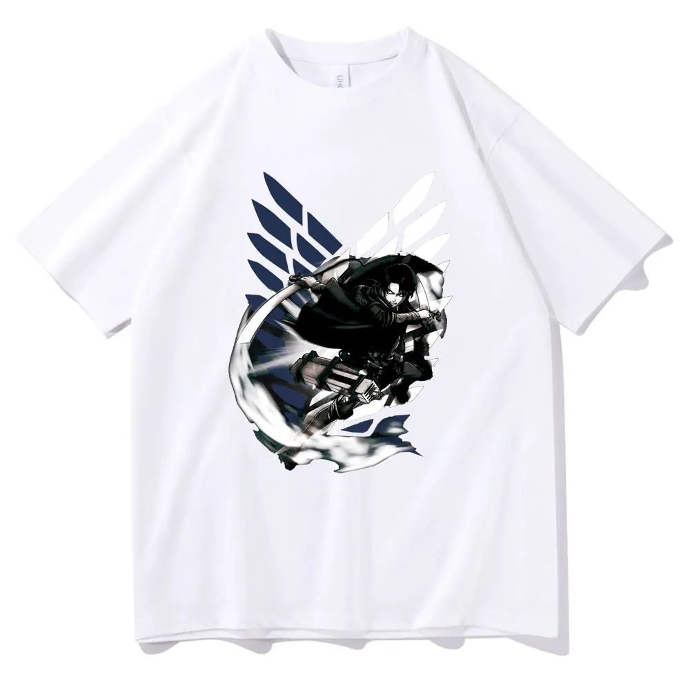 

2021 Japan Anime Attack on Titan Short Sleeve Cool Levi Ackerman Pattern Tshirt Men Women Fashion Streetwear Man Pattern T-shirt